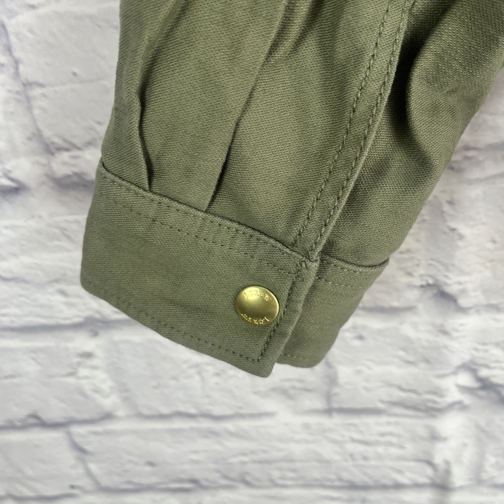 J. Crew NWT Women's 100% Cotton Military Green Utility Preppy Jacket Size Large - Picture 8 of 11